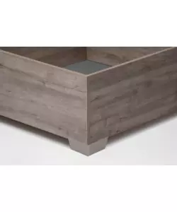 Letto matrimoniale "bed box" rovere grigio con rete, contenitore e piedini 160x190 cm